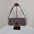 FENDI Zucca Logo Beige Canvas Leather Shoulder Bag